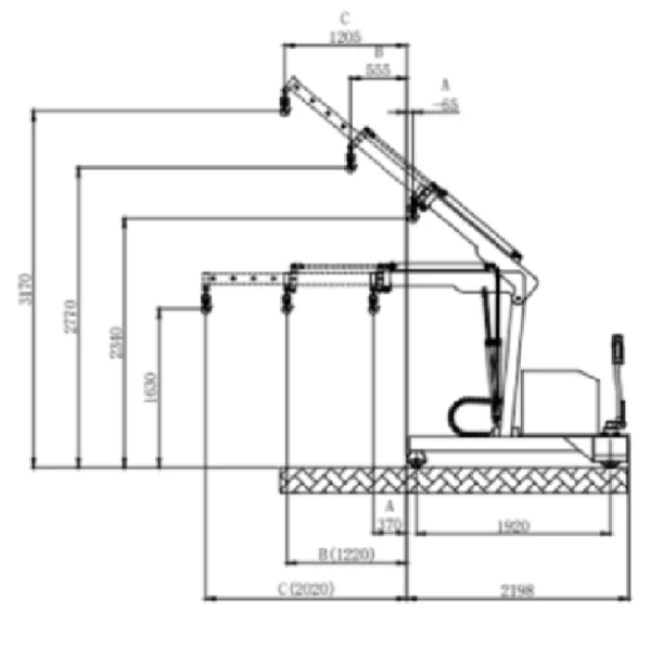 YLH01 All-Electric Counterbalanced Floor Crane with Telescopic Boom
