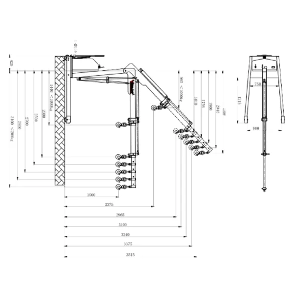 YLD01 Semi-Electric Mobile Floor Crane with Telescopic Boom